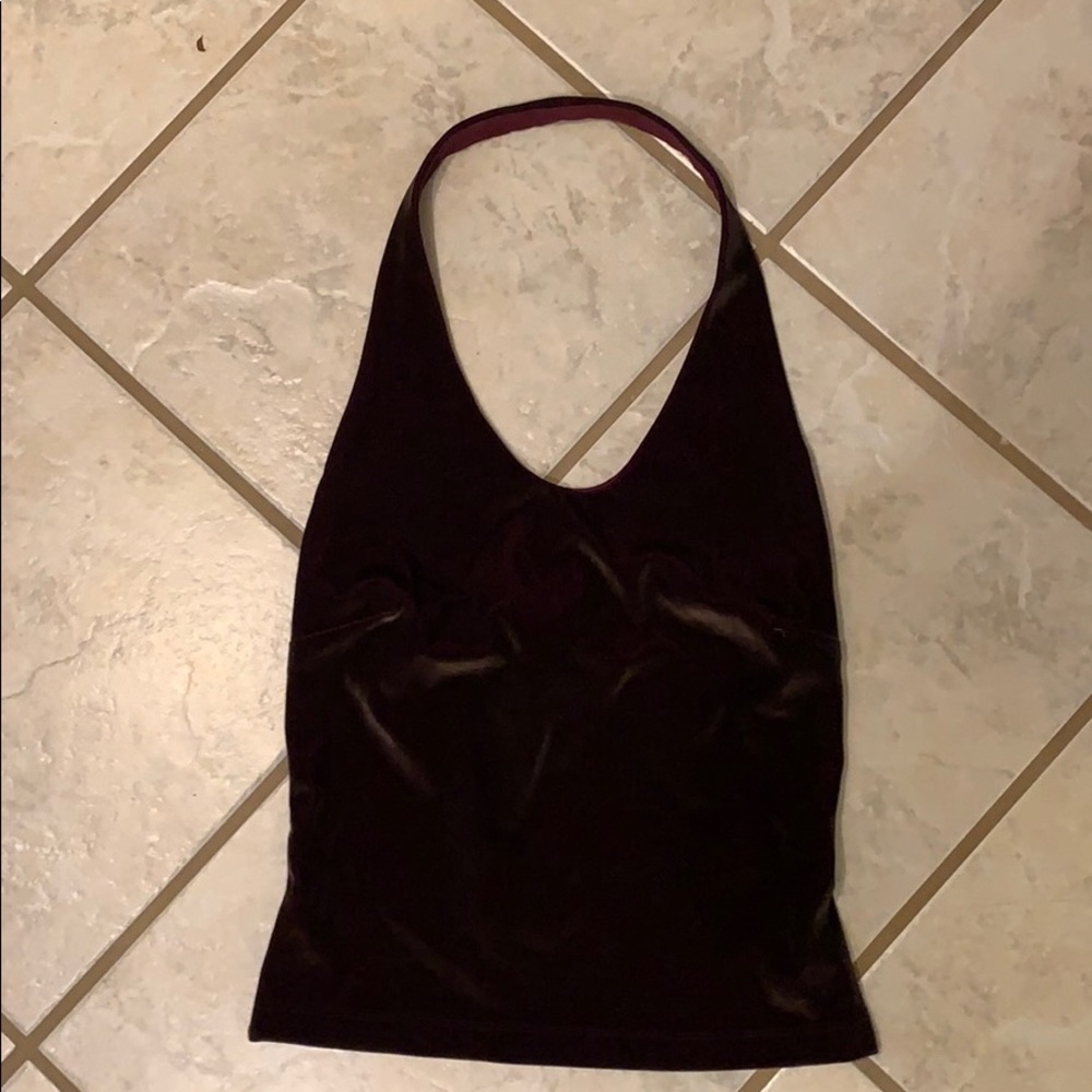 Vintage Purple Velvet Halter Top